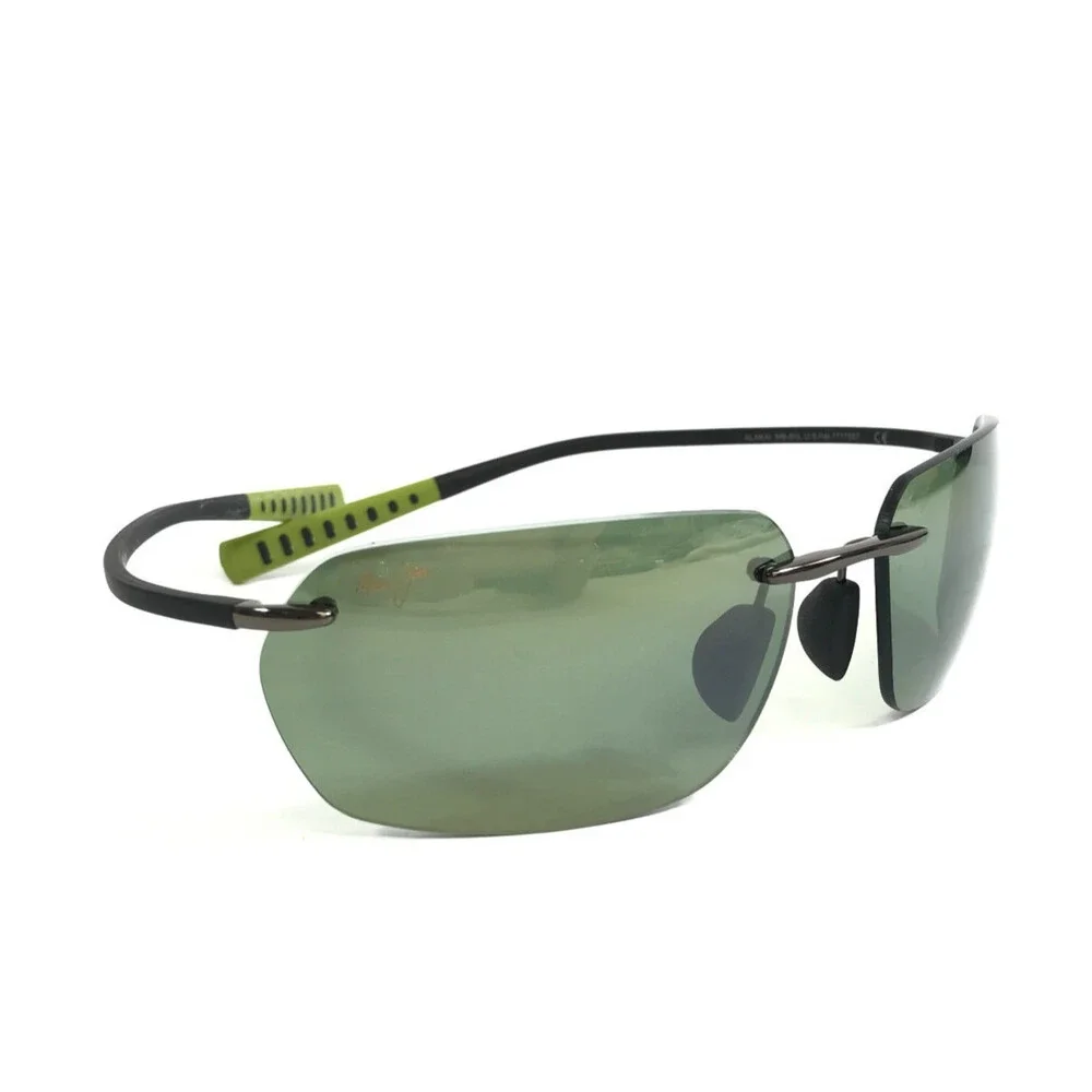 Maui Jim Sunglasses ALAKAI MJ743-02D Gunmetal Frames with Green Maui HT Lenses
